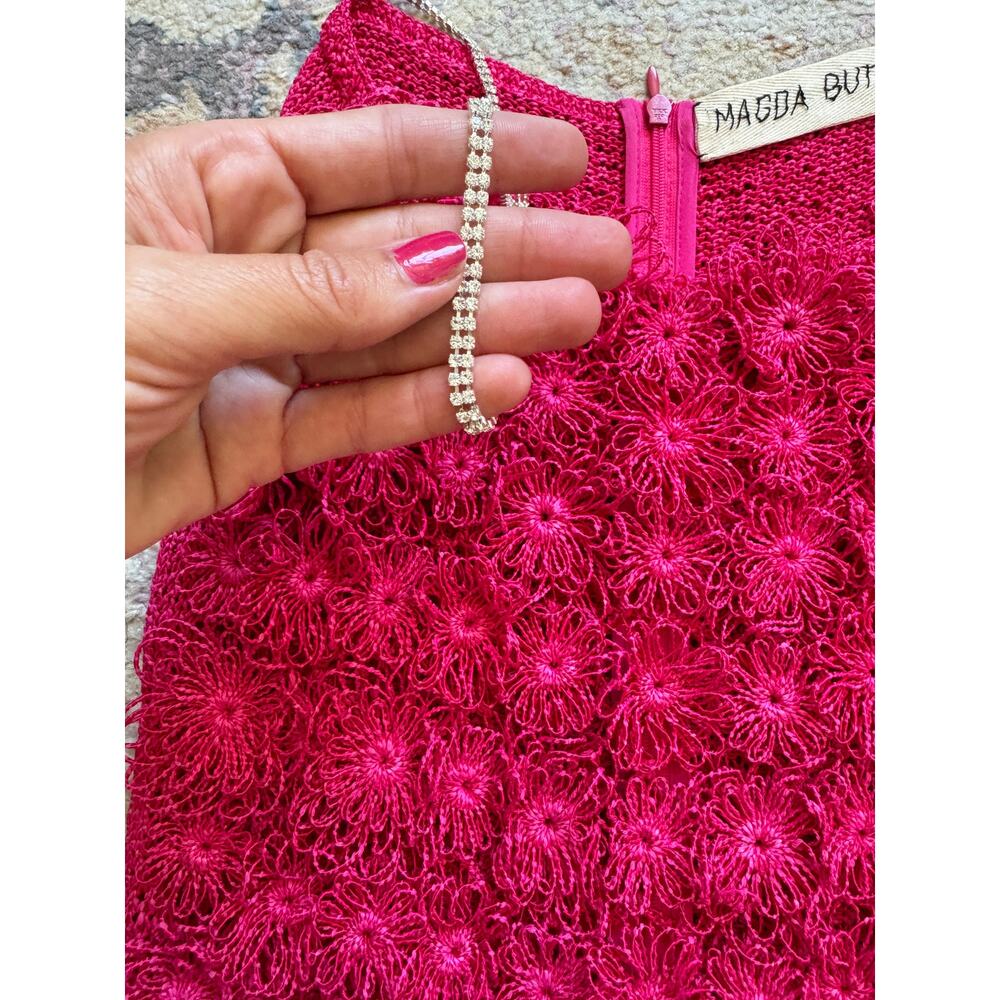 Magda Butrym Pink Crochet Flower Mini Shift Dress - Picture 11 of 16